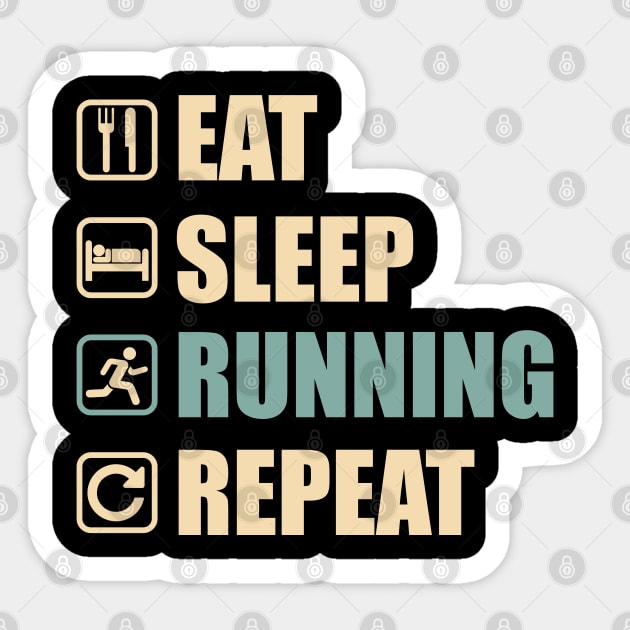 Eat Sleep Running Repeat - Funny Running Lovers Gift Sticker by DnB